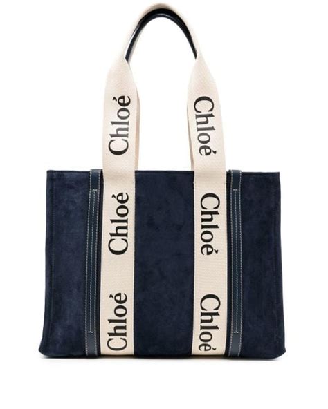 chloe woody blue|chloe woody tote leather.